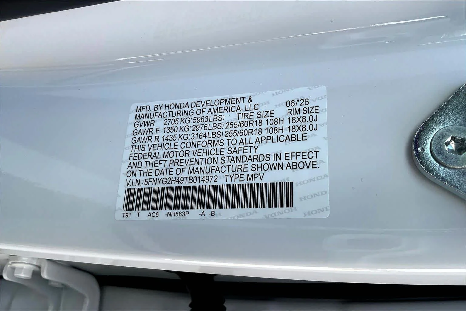 New 2026 Platinum White Pearl Honda EX-L image 19