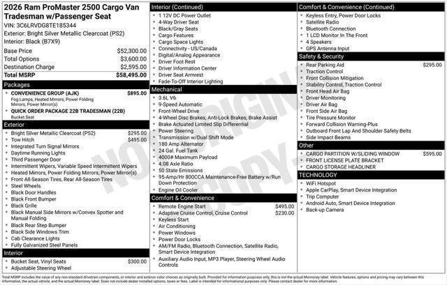 New 2026 Bright Silver Metallic Clear-Coat Exterior Paint RAM Tradesman image 3