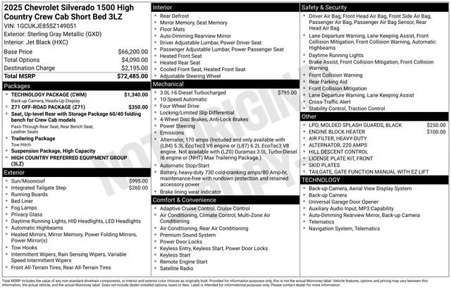 Used 2025 Sterling Gray Metallic Chevrolet High Country image 5