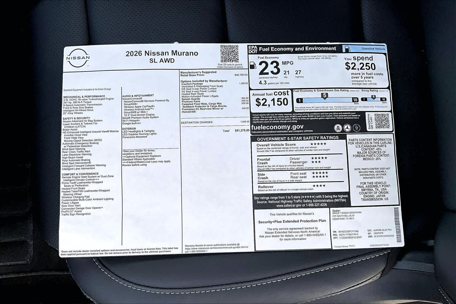 New 2026 AURORA BLU FANG Nissan SL image 21