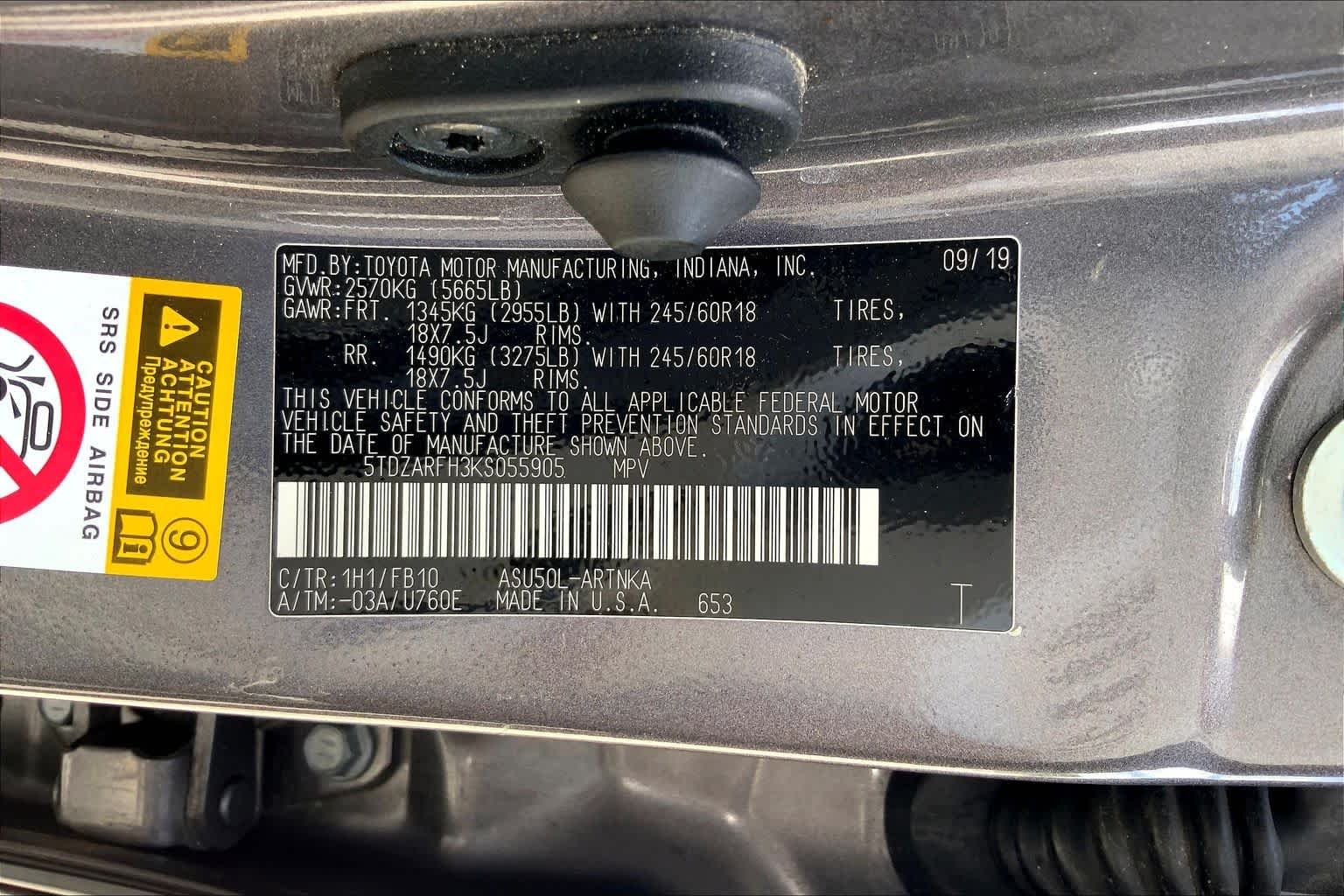 Used 2019 Predawn Gray Mica Toyota LE image 36