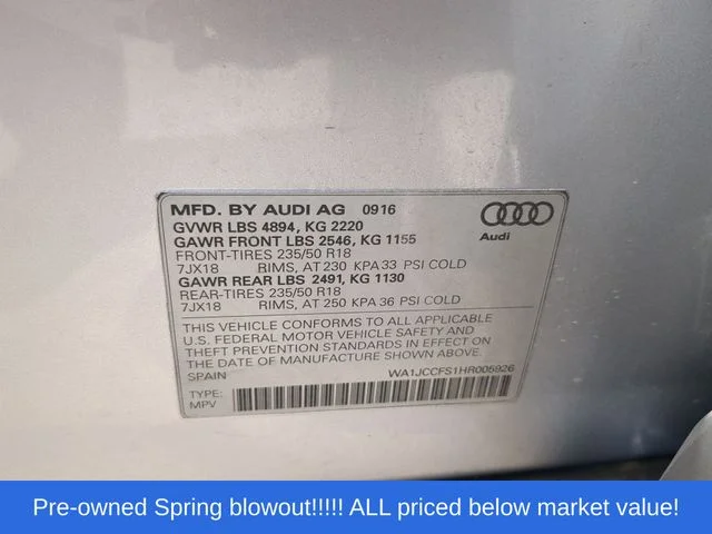 Used 2017 Silver Audi 2.0T Premium Plus image 52