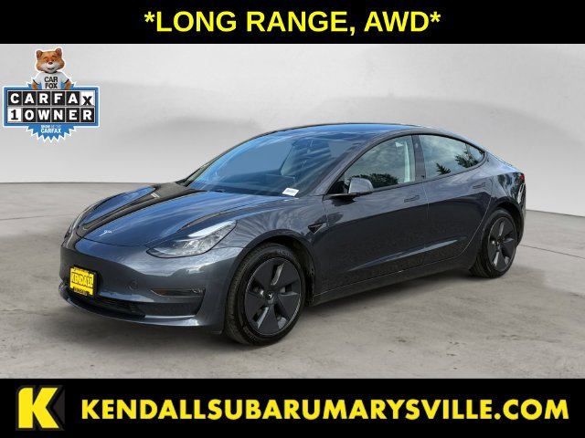 Used 2021 Midnight Silver Metallic Tesla Long Range image 1