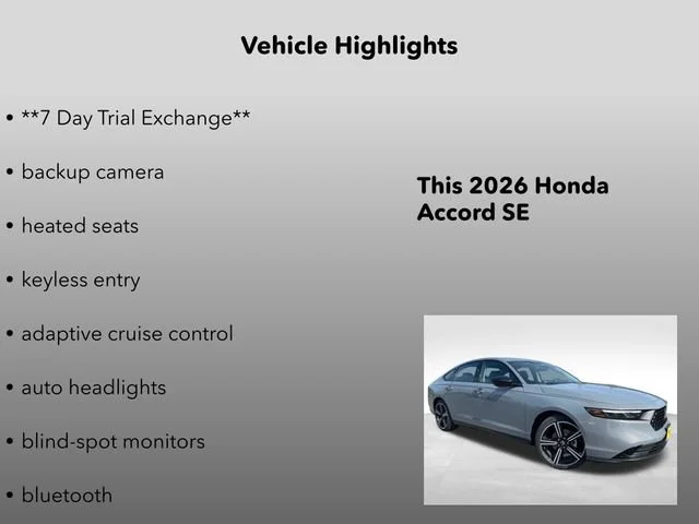 New 2026 Urban Gray Pearl Honda SE image 5