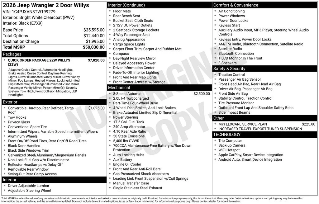 New 2026 Bright White Clear-Coat Exterior Paint Jeep Willys image 9