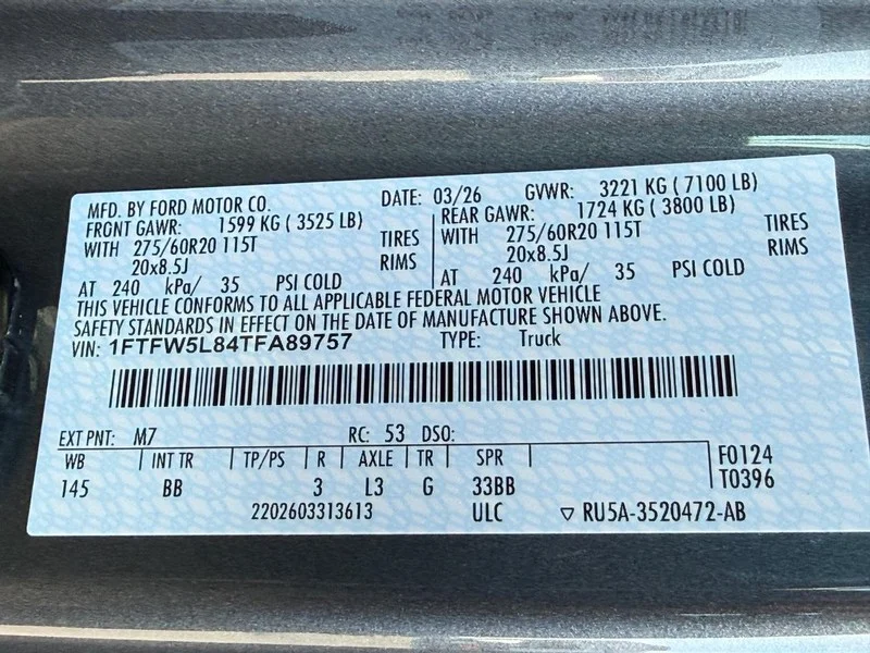 New 2026 Carbonized Gray Metallic Ford LARIAT 4WD SuperCrew 5.5