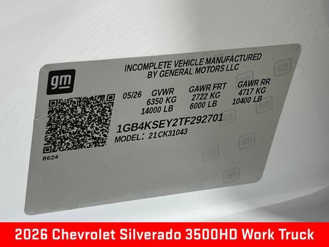 New 2026 Summit White Chevrolet Work Truck image 26