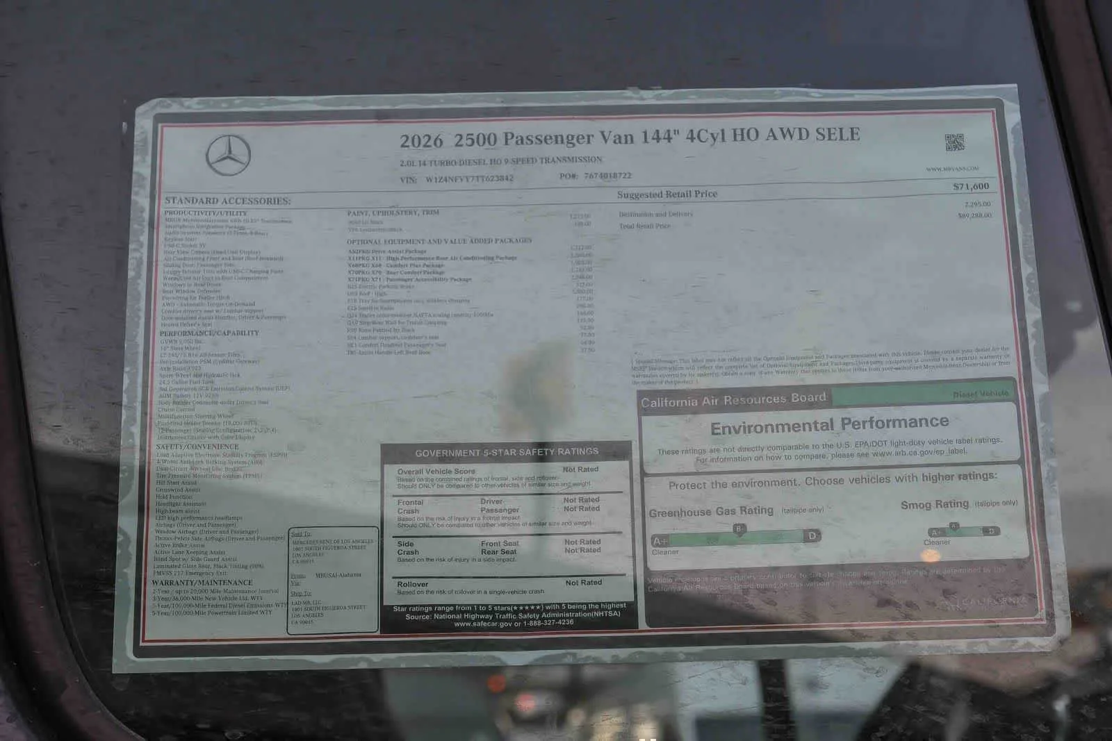 New 2026 Jet Black Mercedes-Benz Passenger 144WB High Roof AWD 2.0L I4 Diesel Turbo image 36