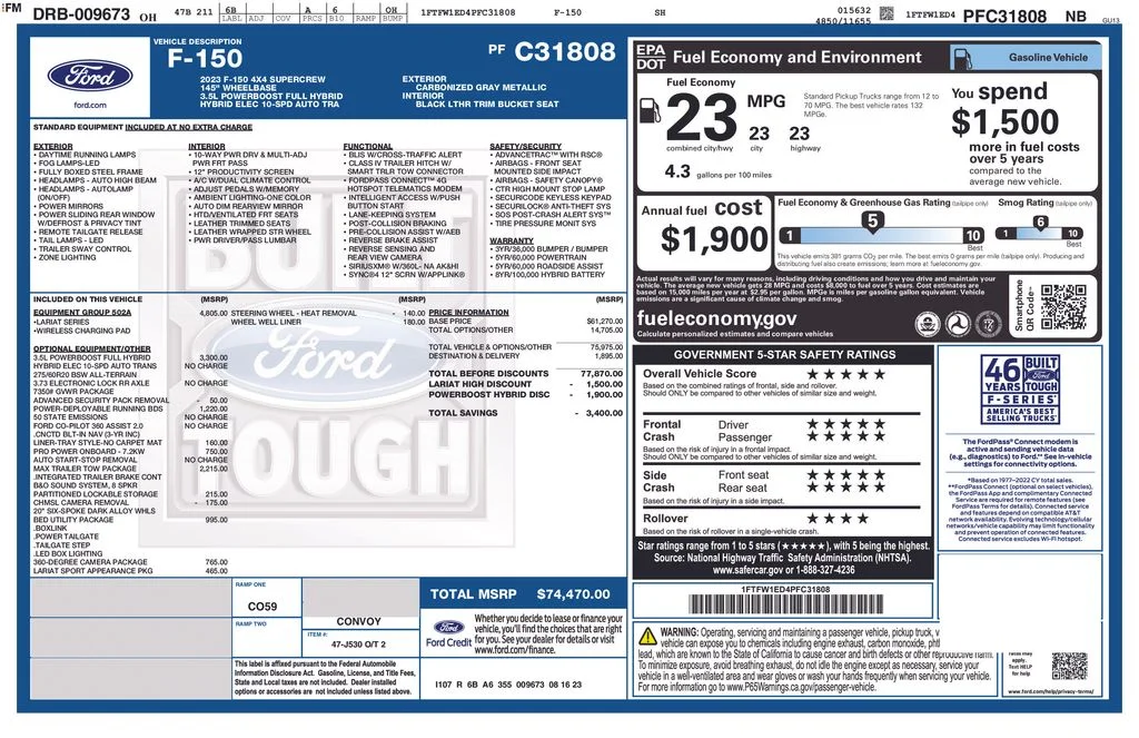 Used 2023 Gray Ford Lariat image 43