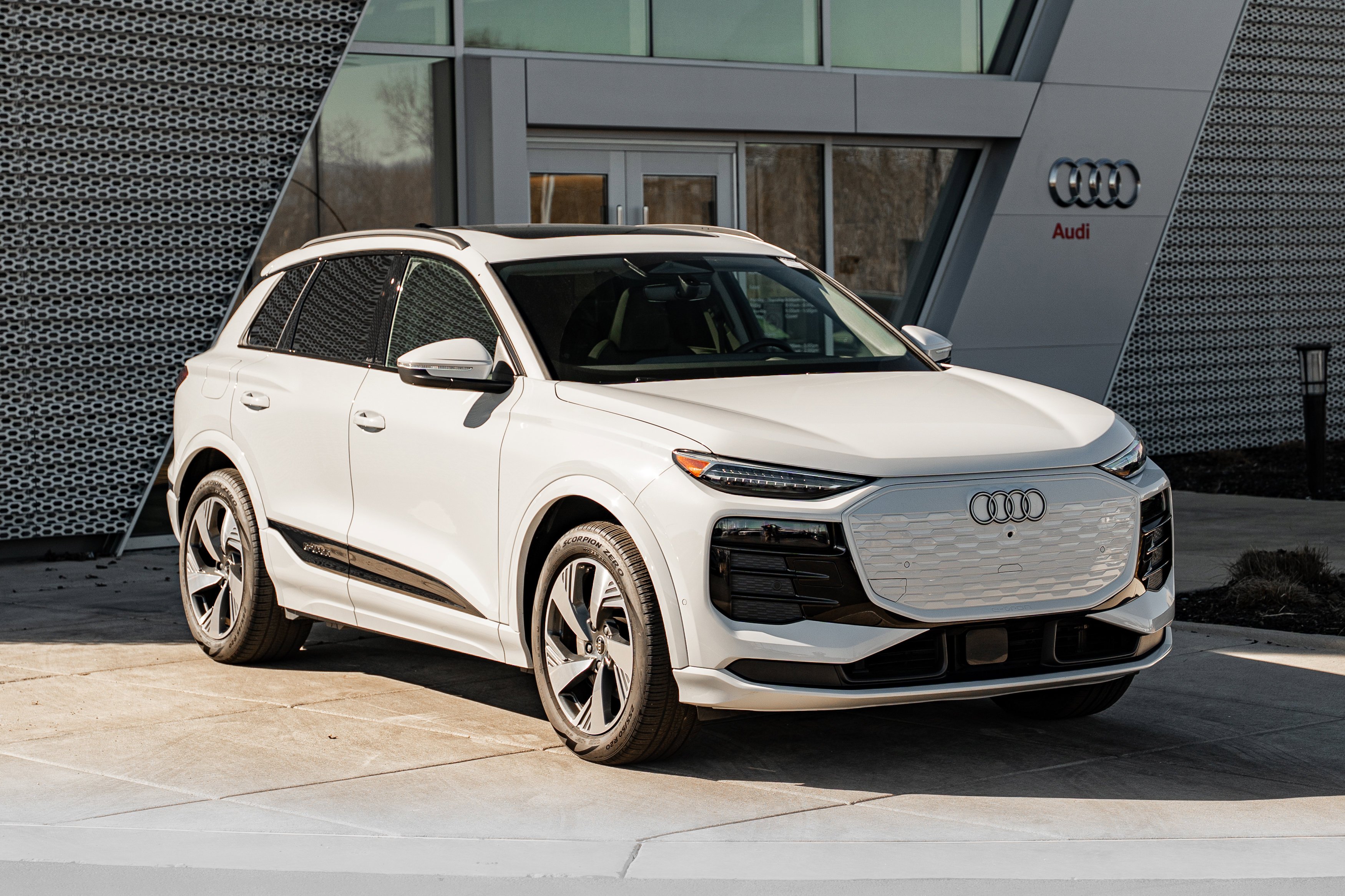 Certified 2025 Audi Q6 e-tron Premium Plus with VIN WA124BGFXSA038281 for sale in St. Charles, IL