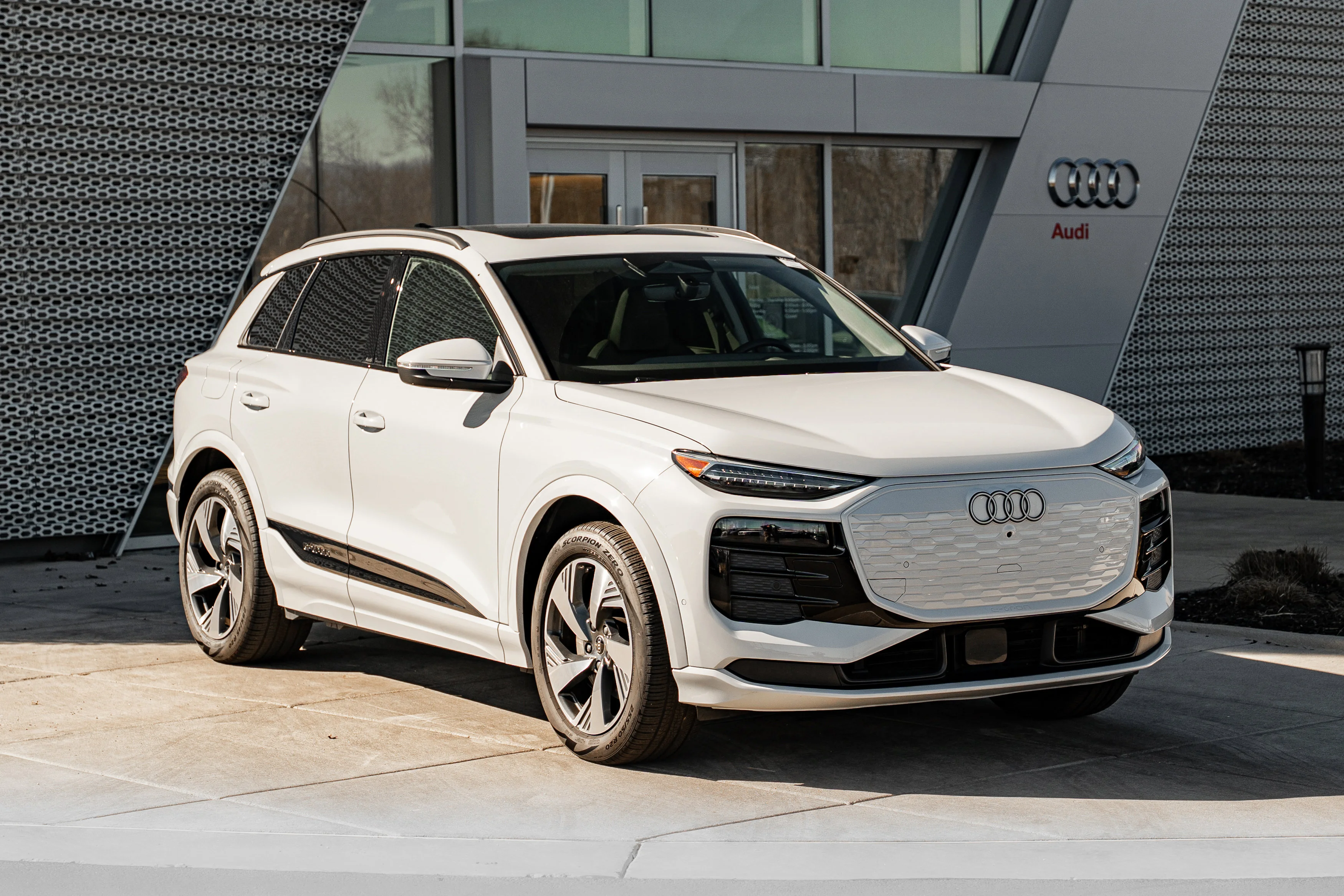 Certified 2025 Audi Q6 e-tron Premium Plus with VIN WA124BGFXSA038281 for sale in St. Charles, IL