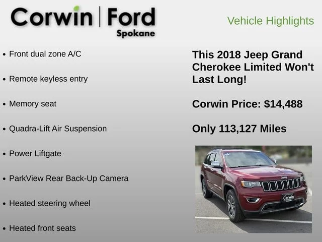 Used 2018 Velvet Red Pearlcoat Jeep Limited image 6