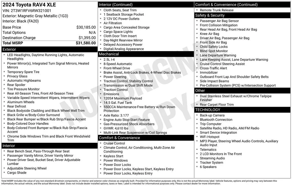 Used 2024 Gray Toyota XLE image 2