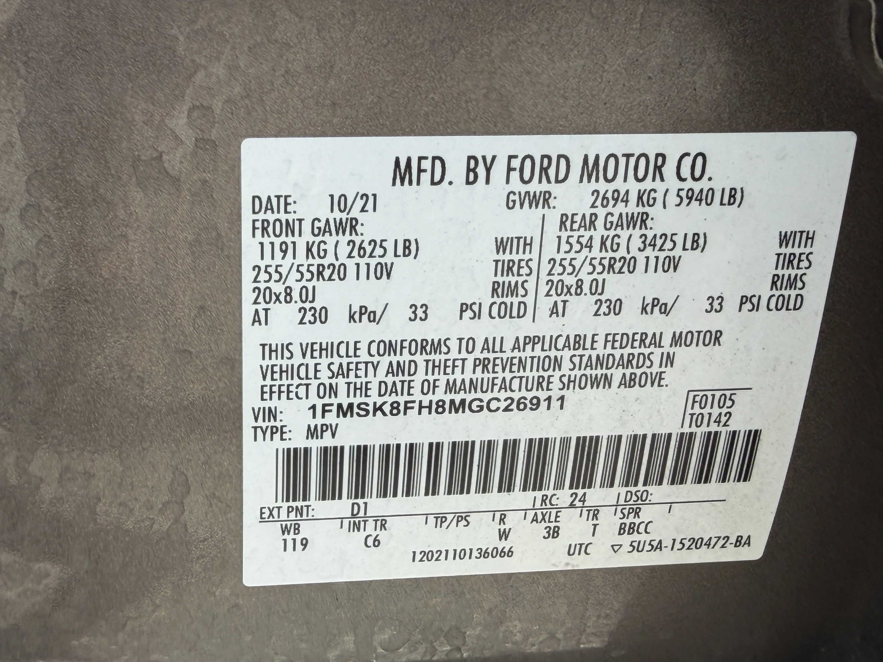 Used 2021 Stone Gray Metallic Ford Limited image 37
