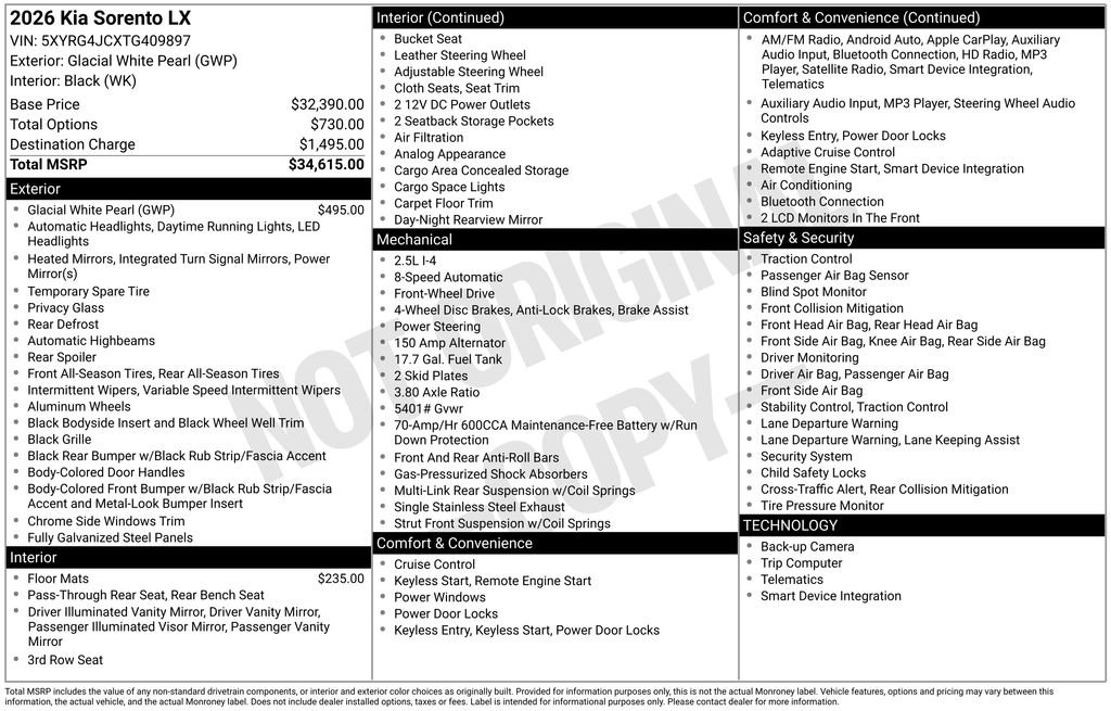 2026 Kia Sorento LX - Photo 6