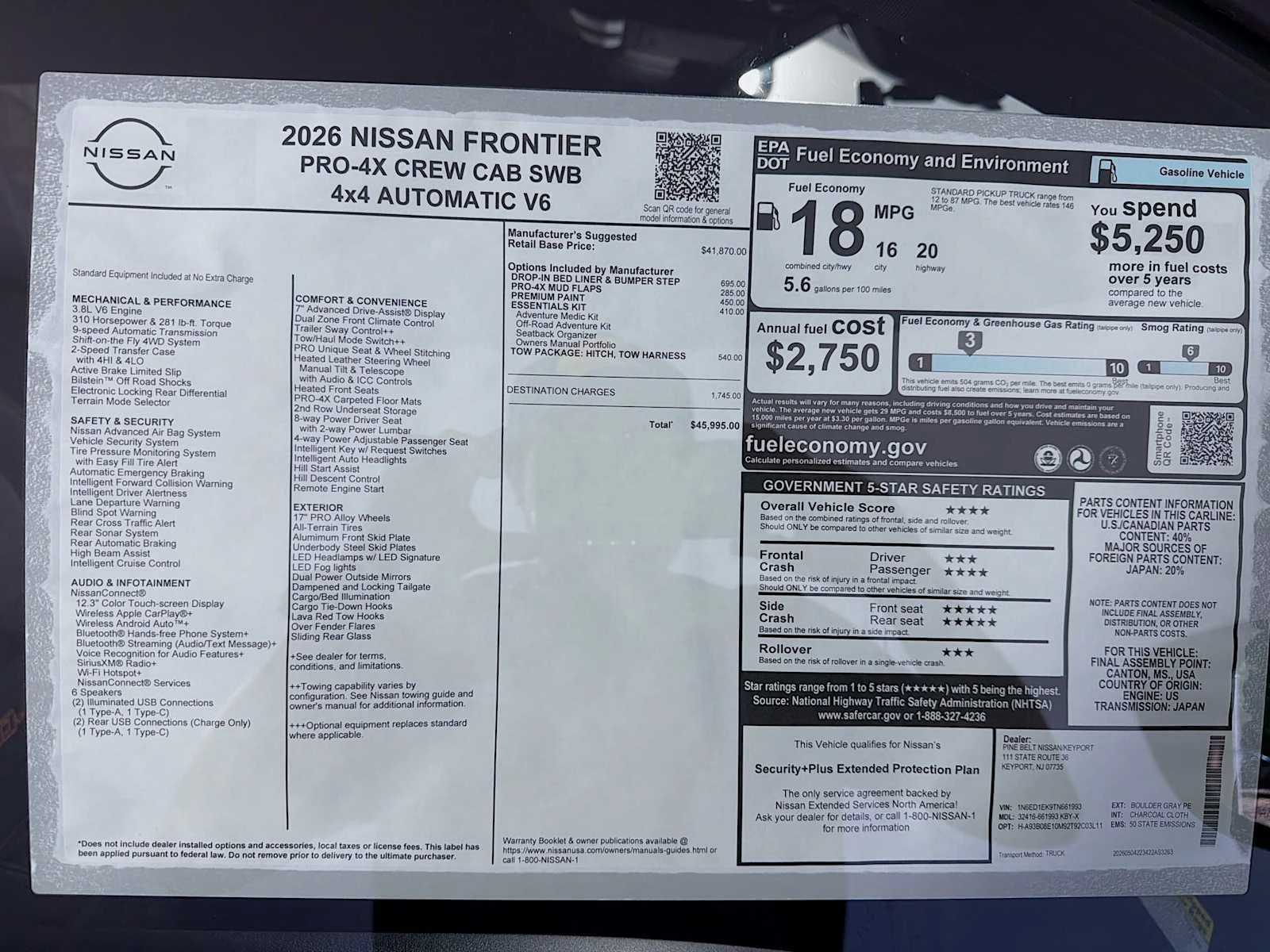 New 2026 Boulder Gray Pearl Nissan Crew Cab PRO-4X® image 6