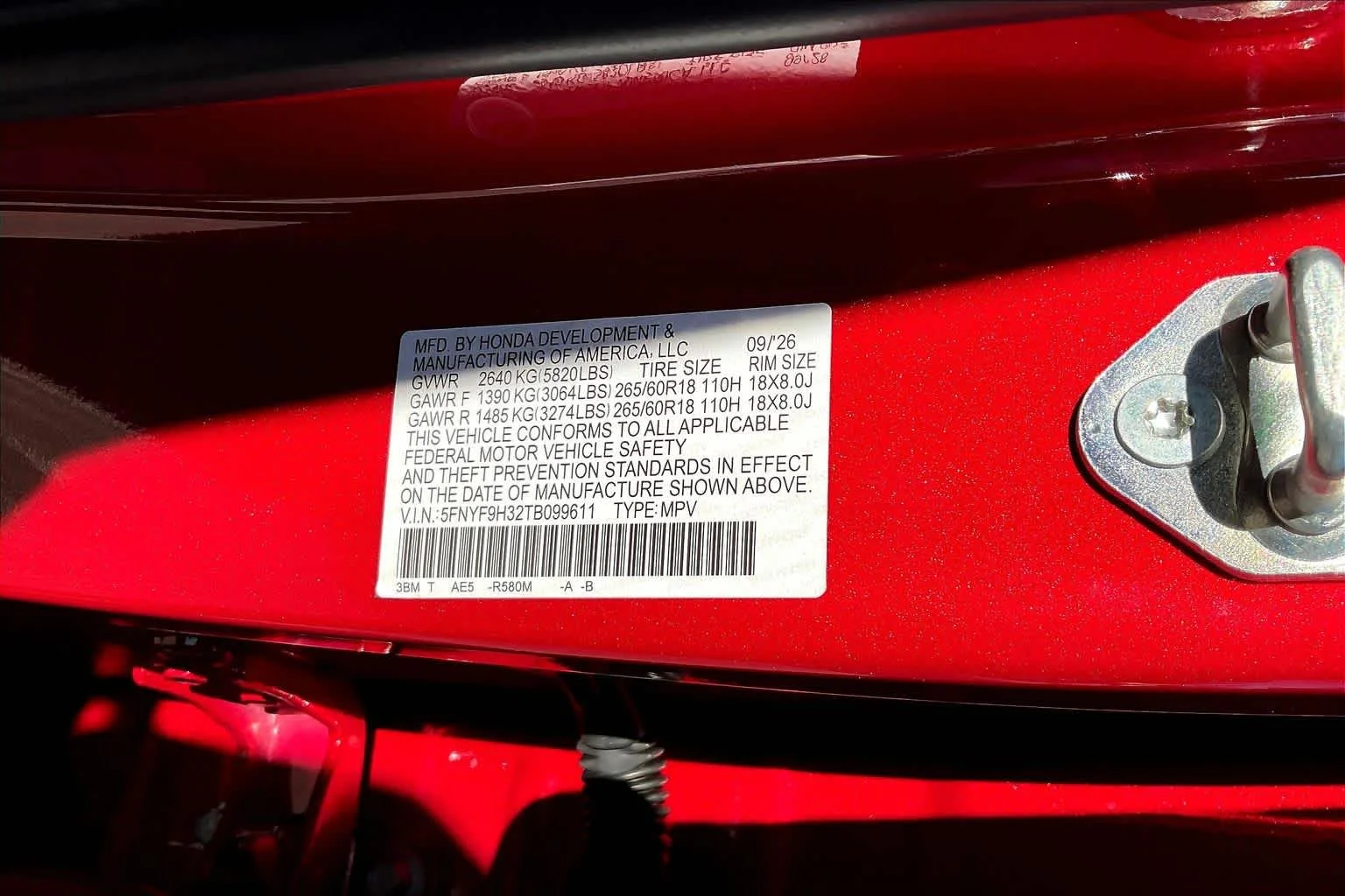New 2026 Radiant Red Metallic II Honda RTL image 19