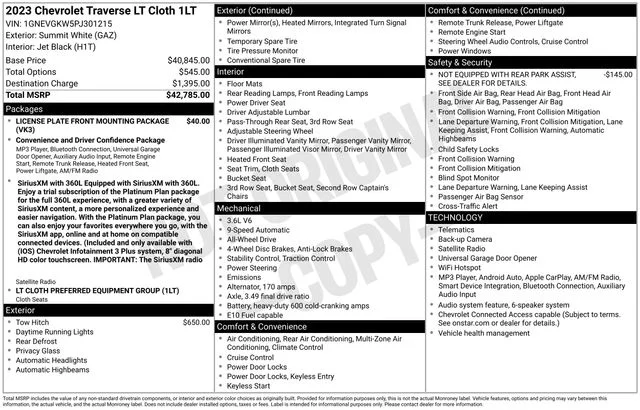 Used 2023 White Chevrolet LT image 7