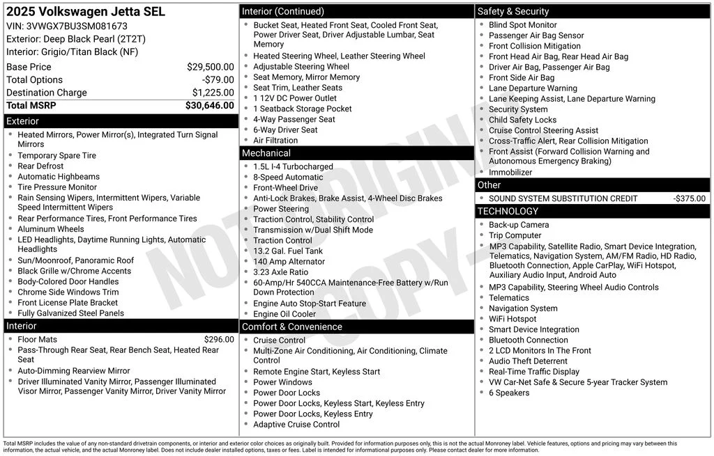 Used 2025 Black Volkswagen 1.5T SEL image 9