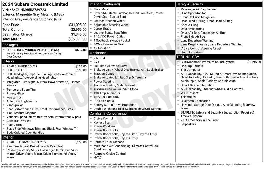 Used 2024 Gray Subaru Limited image 26