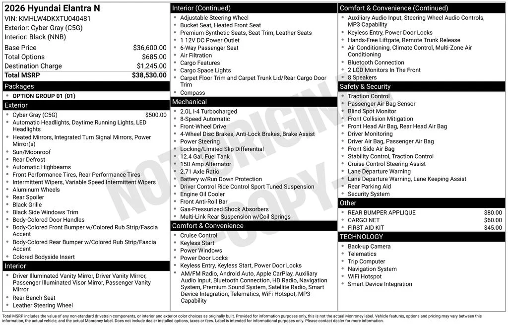 Used 2026 Cyber Gray Hyundai Base image 35