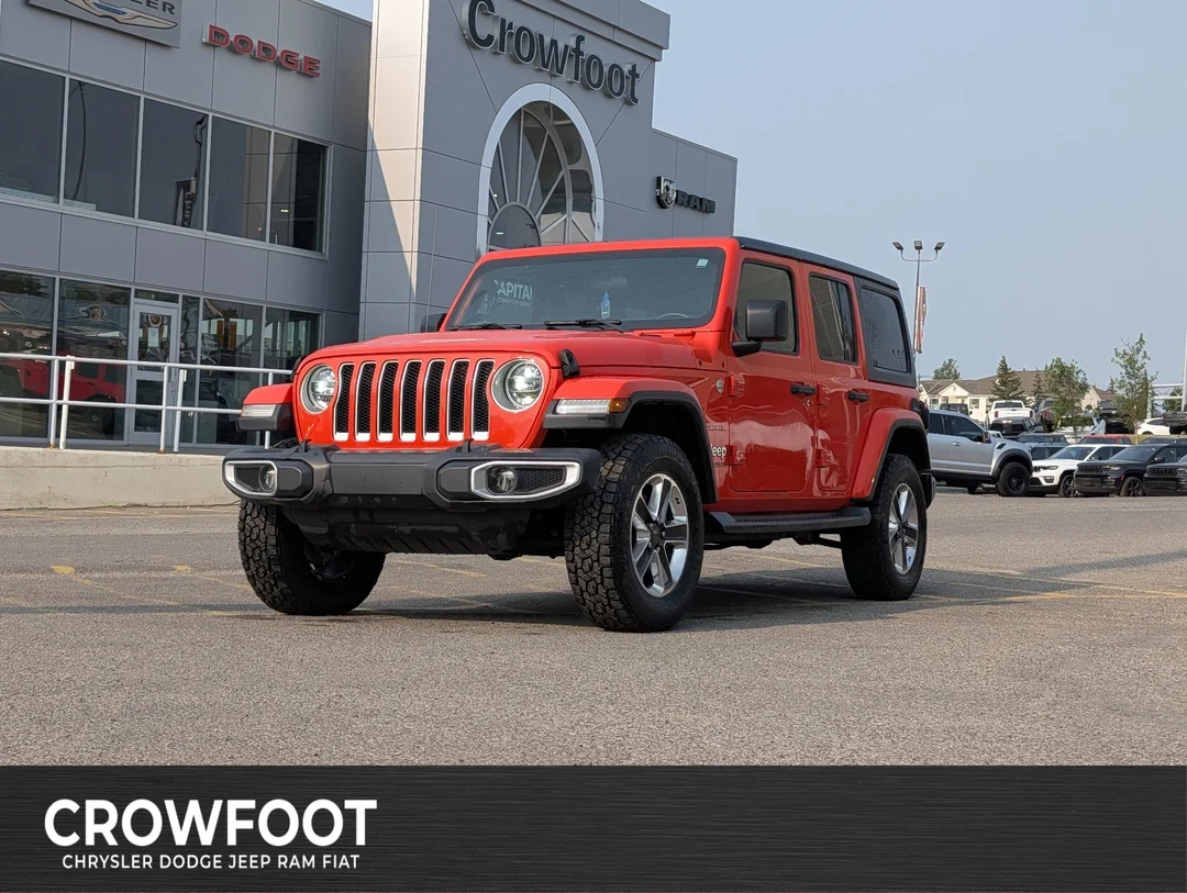 Used 2020 punk n metallic Jeep Sahara - - 4x4 - Leather Seats - Freedom Top - Remote Start & More! image 1