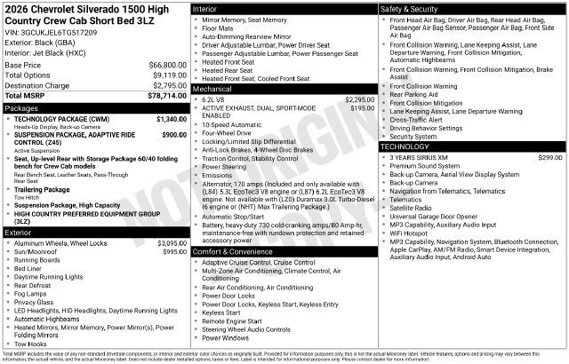 New 2026 Black Chevrolet High Country image 4