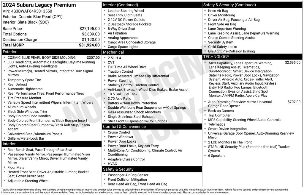 Certified Used 2024 Blue Subaru Premium image 8