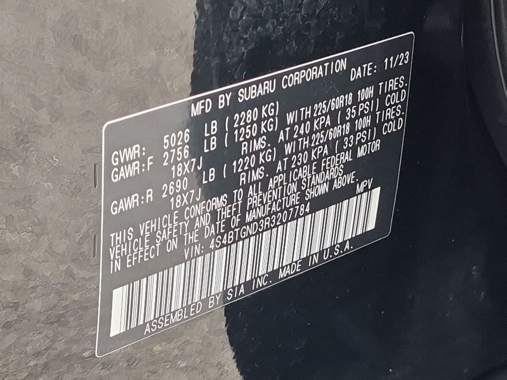 Used 2024 Black Subaru Limited XT image 30