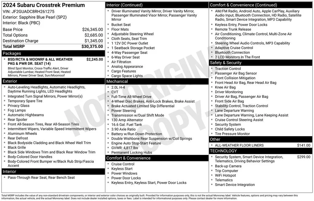 Used 2024 Blue Subaru Premium image 41