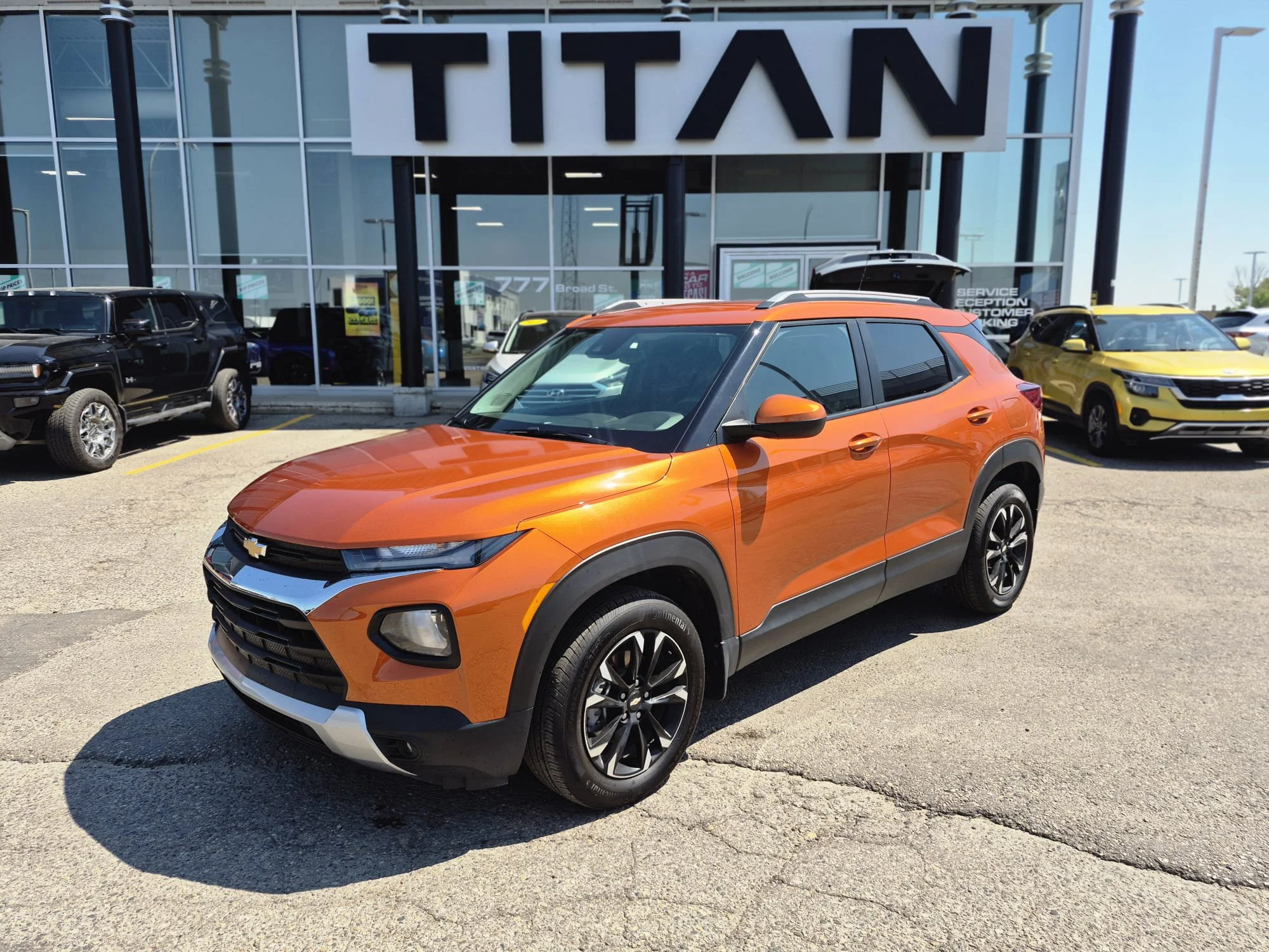 Certified Used 2023 Vivid Orange Metallic Chevrolet LT AWD*Htd Seats | Remote Start | Lane Keep Assist | Park Assist | CarPlay | Blind Spot Detection image 2