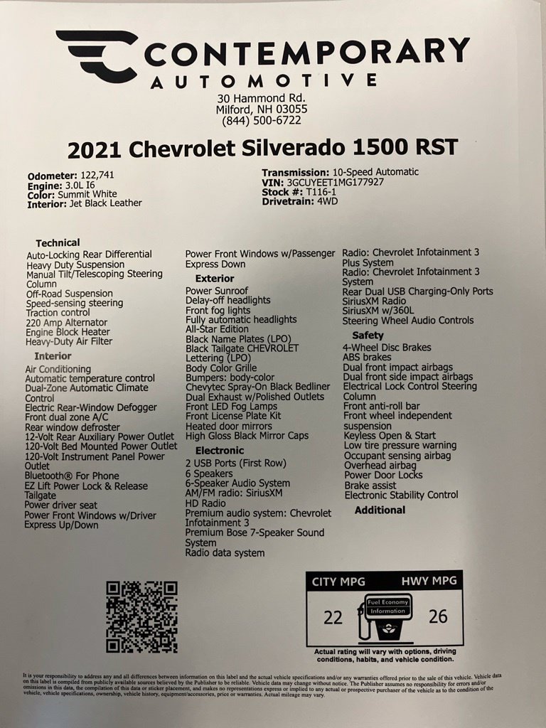 Used 2021 Summit White Chevrolet RST image 34