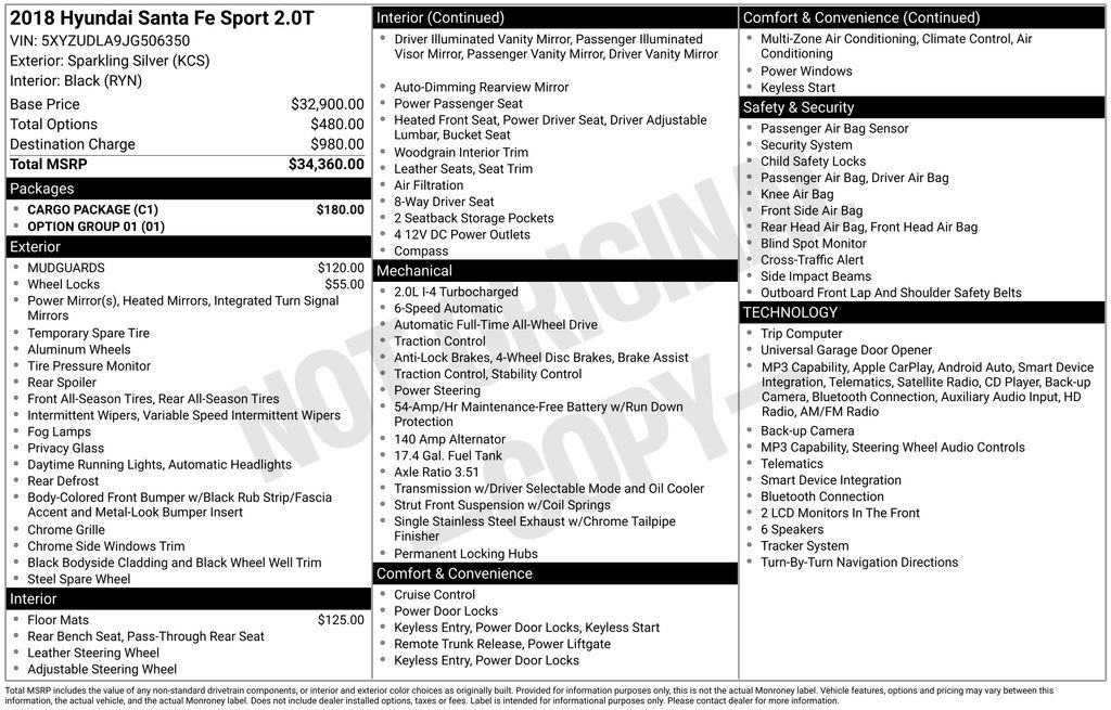 Used 2018 Silver Hyundai 2.0T image 9