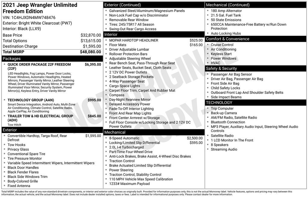 Used 2021 White Jeep Unlimited Sport image 4