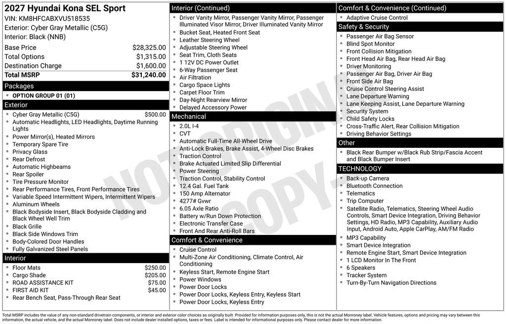 New 2027  Hyundai SEL Sport image 3