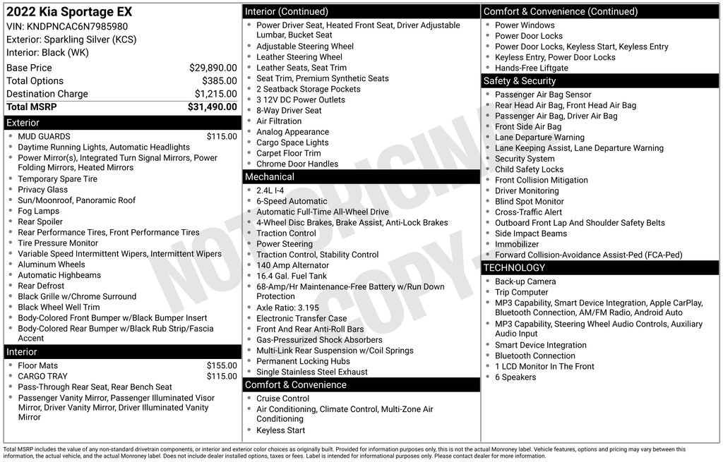 Used 2022 Silver Kia EX image 6
