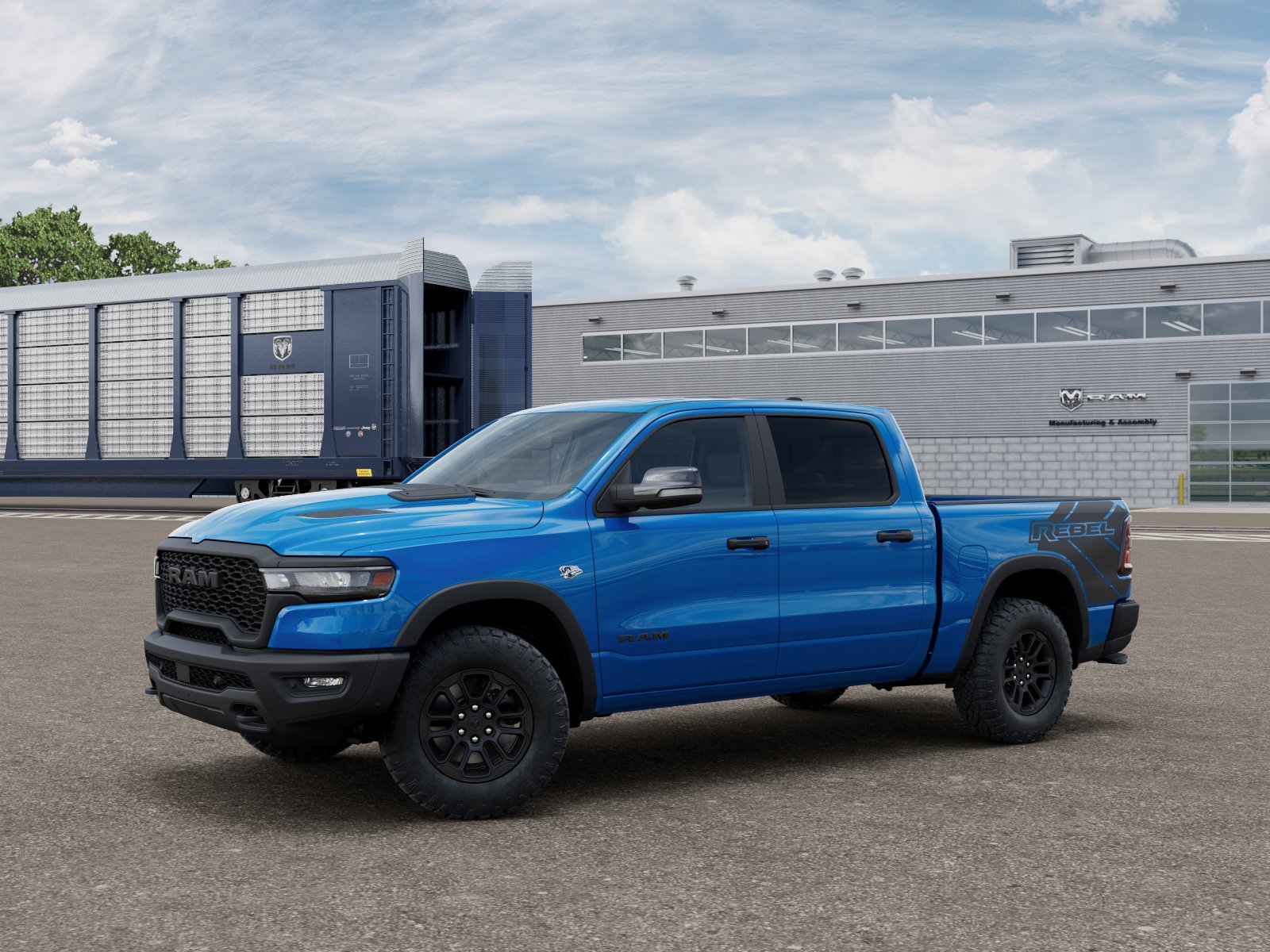 New 2026 Hydro Blue Pearl-Coat Exterior Paint RAM Rebel image 1