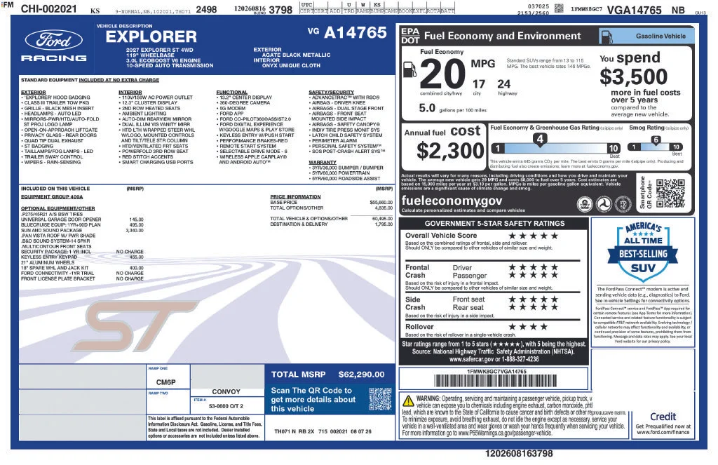 New 2027 Agate Black Metallic Ford ST image 32