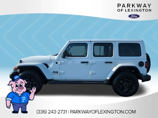 Used 2021 White Jeep Unlimited Sahara Altitude image 2