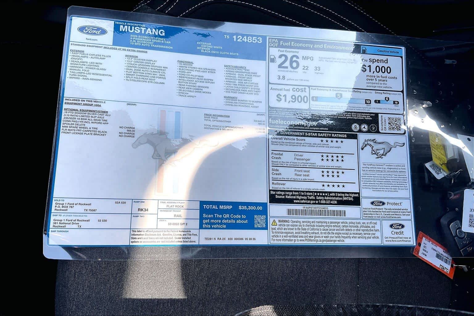 New 2026 Oxford White Ford EcoBoost® Fastback image 19