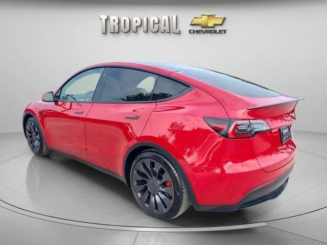 Used 2022 Red Tesla Performance image 3