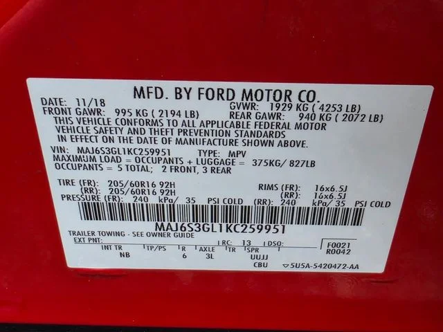 Used 2019 Race Red Ford SE image 33