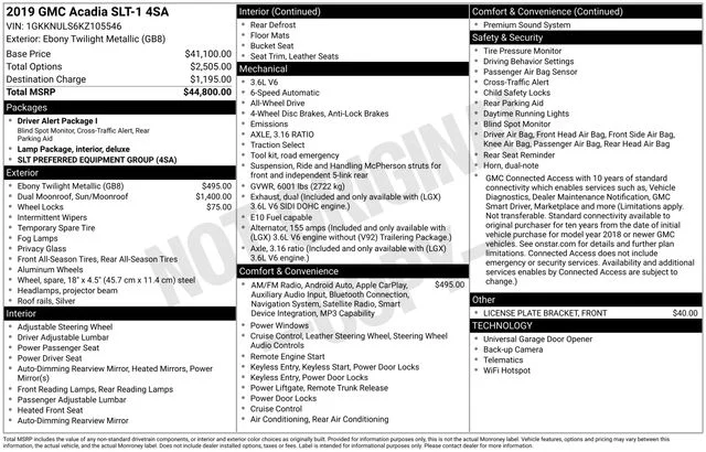 Used 2019 Black GMC SLT-1 image 7