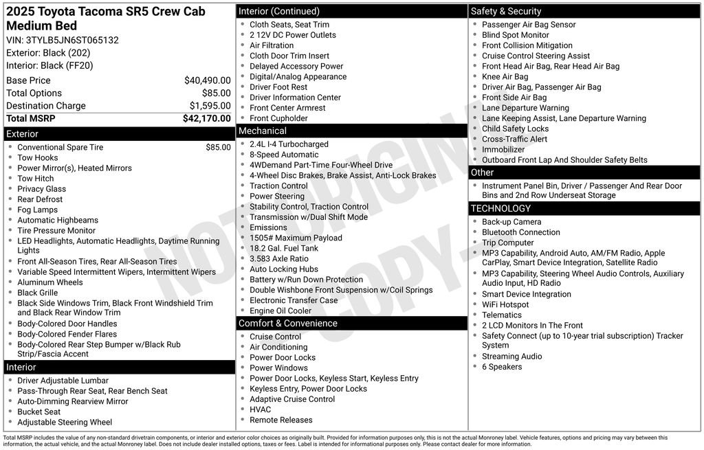 Used 2025 Black Toyota SR5 image 2