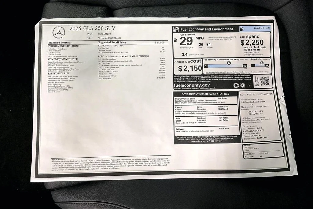 New 2026 Night Black Mercedes-Benz GLA 250 image 31