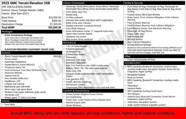 Used 2025 Black GMC Elevation image 29