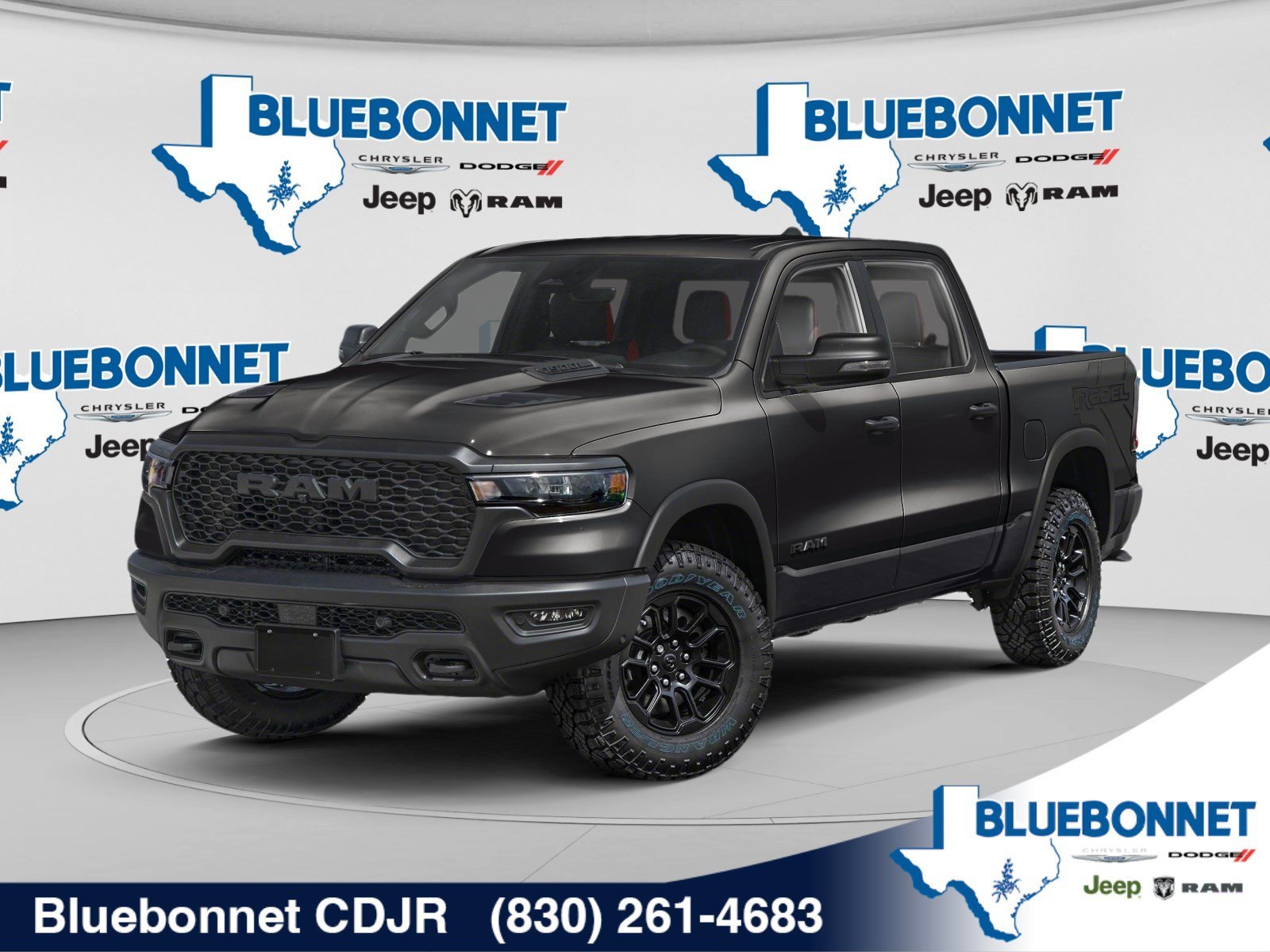 New 2026 Diamond Black Crystal Pearl-Coat Exterior Paint RAM Rebel image 1