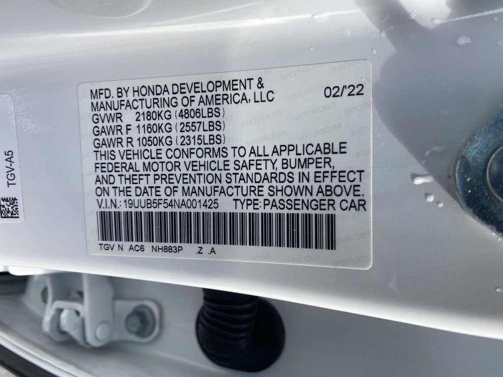 Certified Used 2022 Platinum White Pearl Acura A-Spec Package image 21