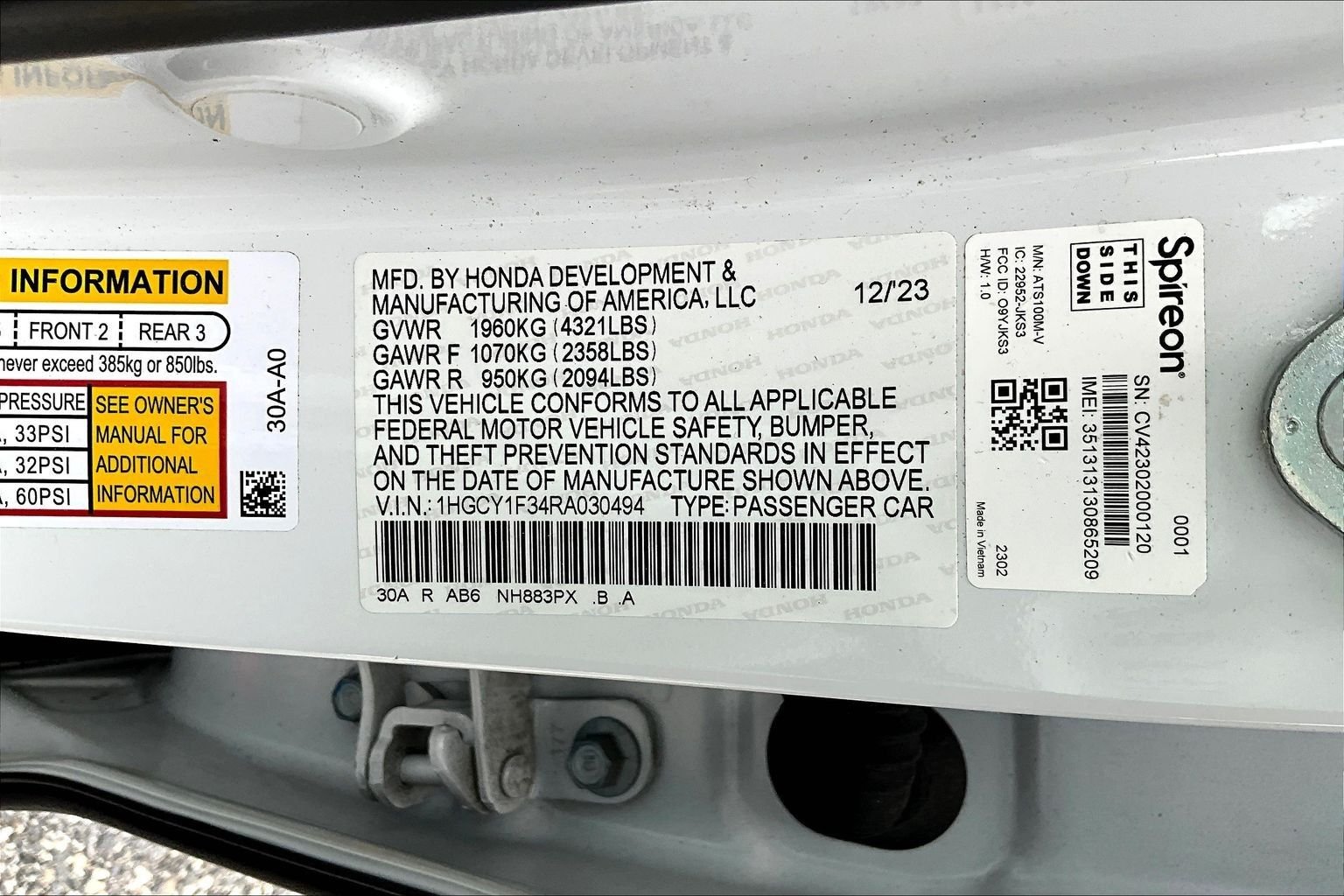 Used 2024 White Honda EX image 20