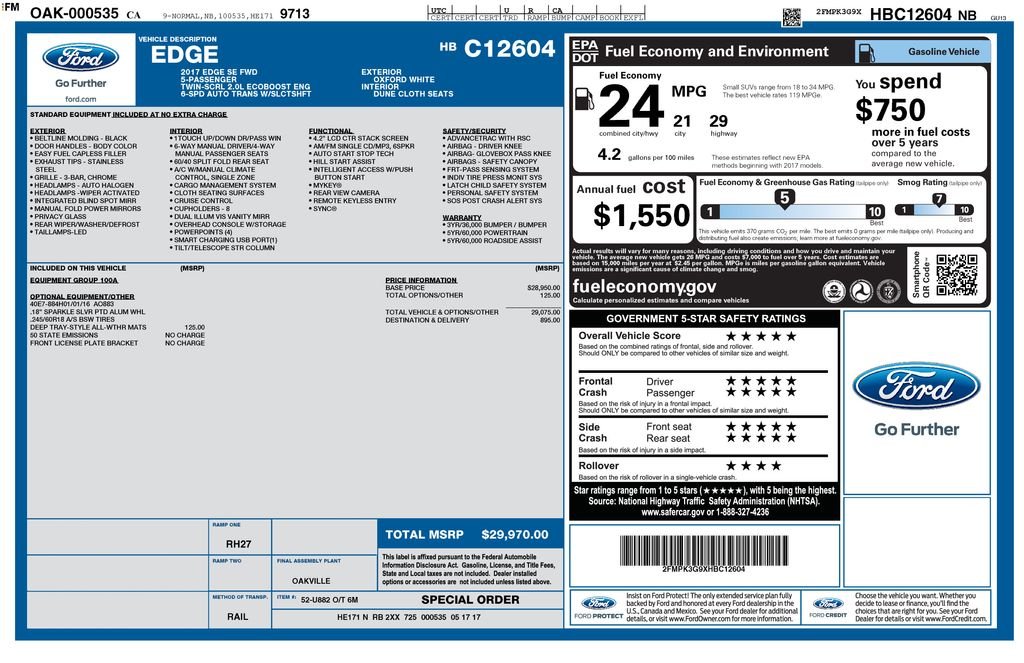 Certified Used 2017 White Ford SE image 3